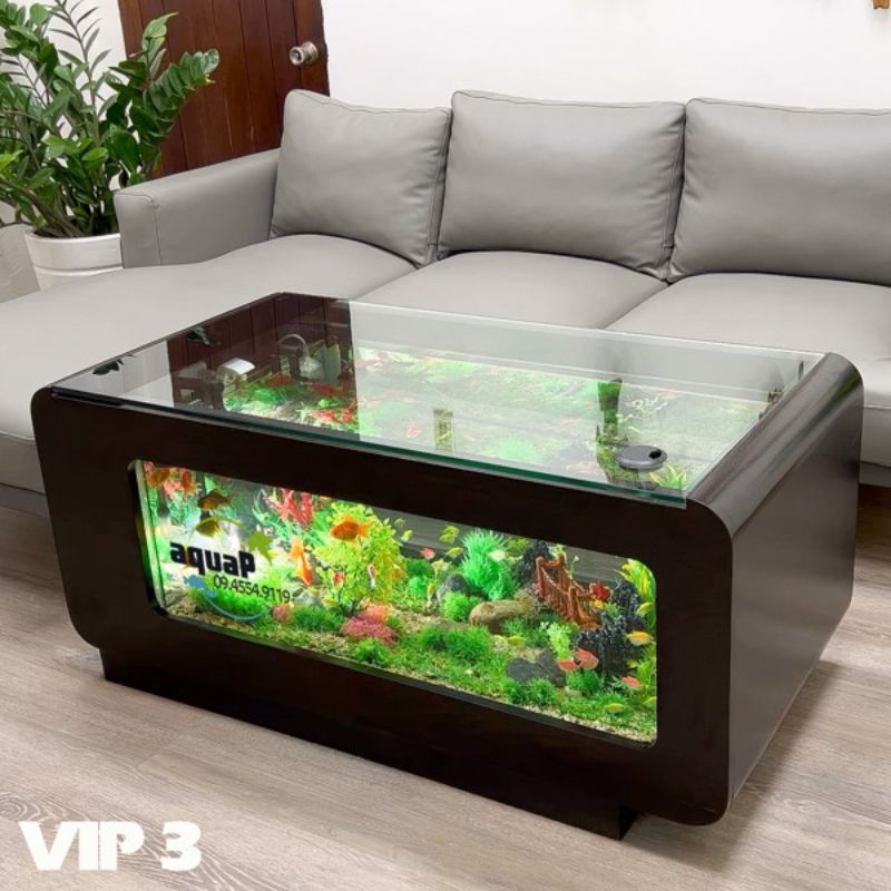 Bàn sofa bể cá VIP 3 có phong cách thiết kế hiện đại