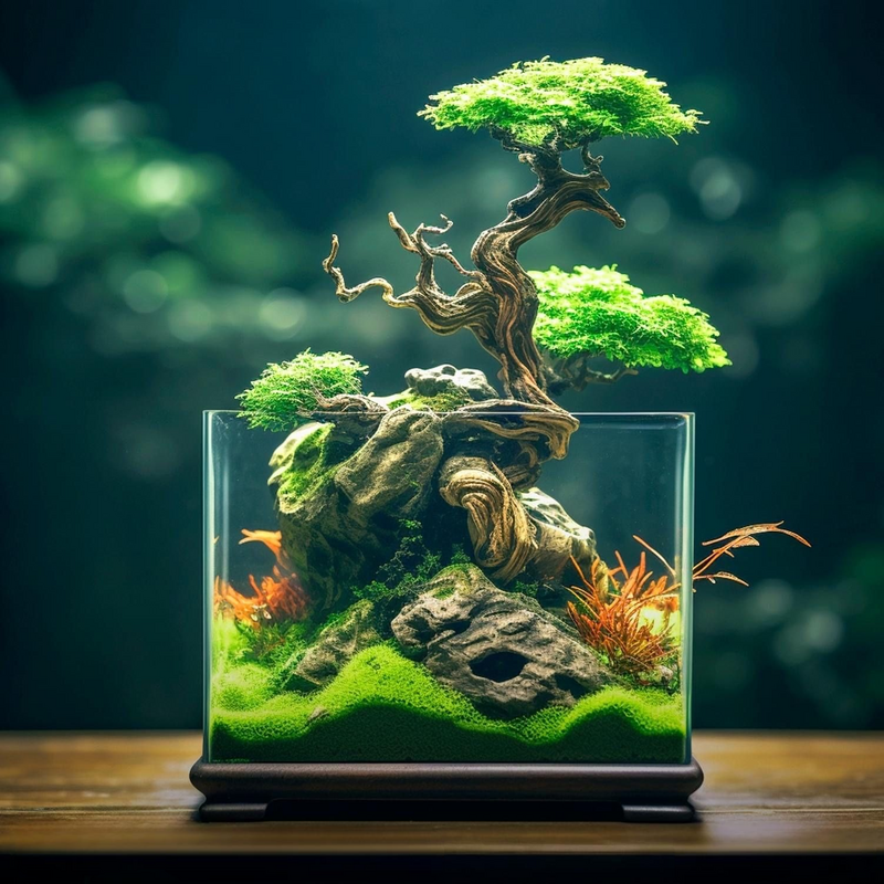 Bể cá bonsai bán cạn độc đáo.